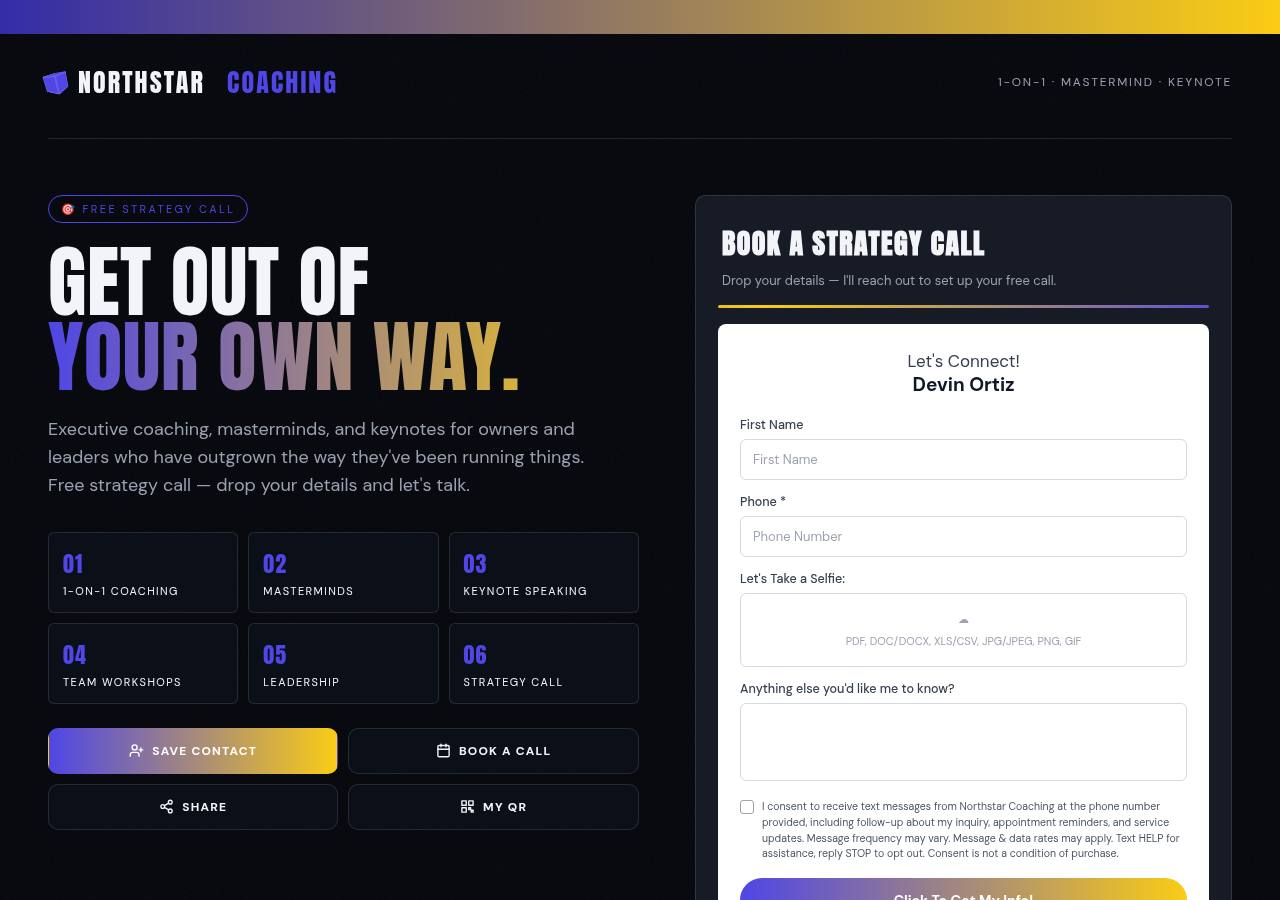 Business Coach / Speaker template preview