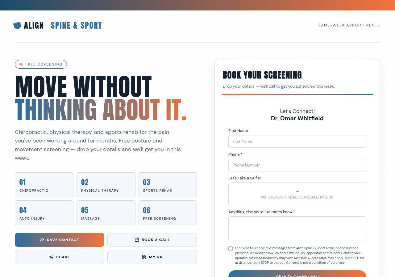 Chiropractic / Physical Therapy template preview