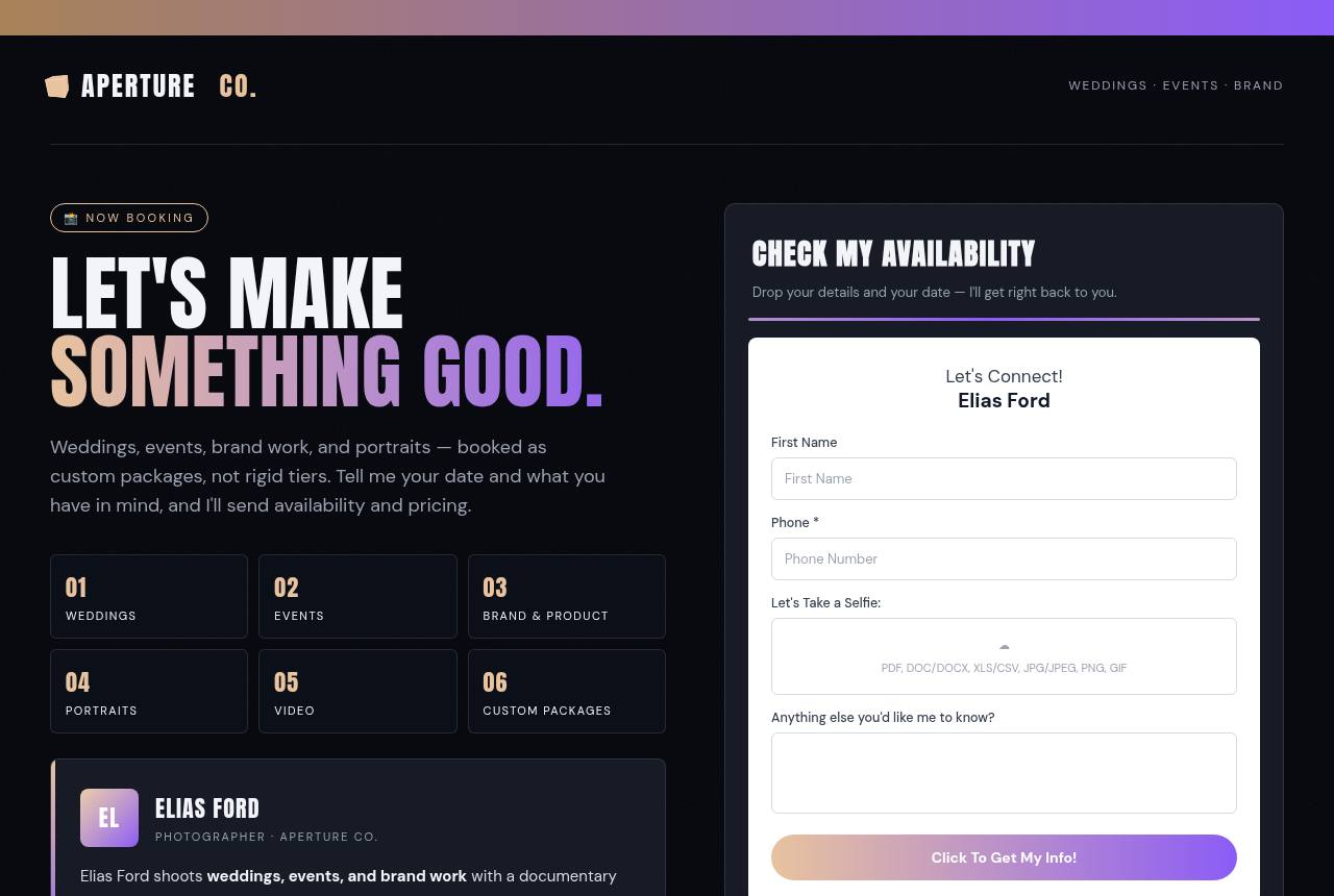Photographer / Event Pro template preview