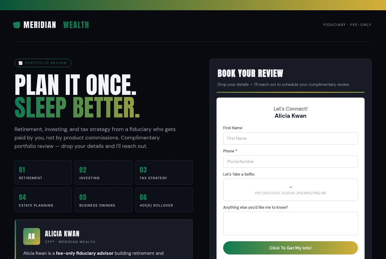 Financial Advisor template preview