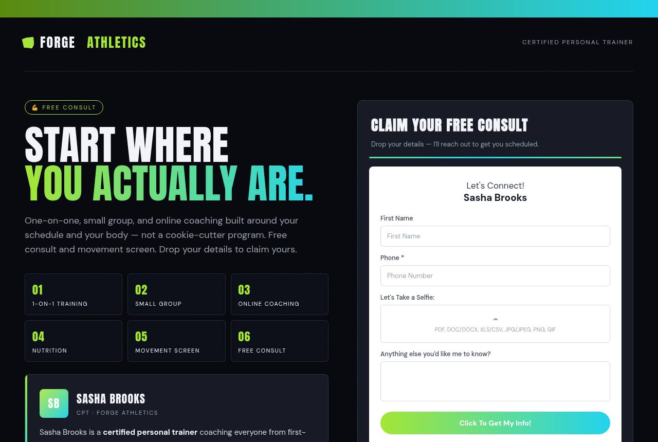 Fitness Coach / Trainer template preview