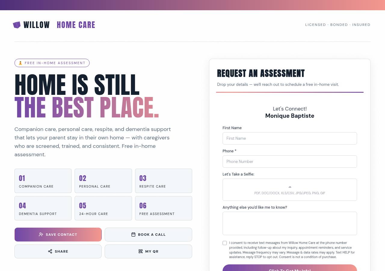 Home Care / Senior Services template preview