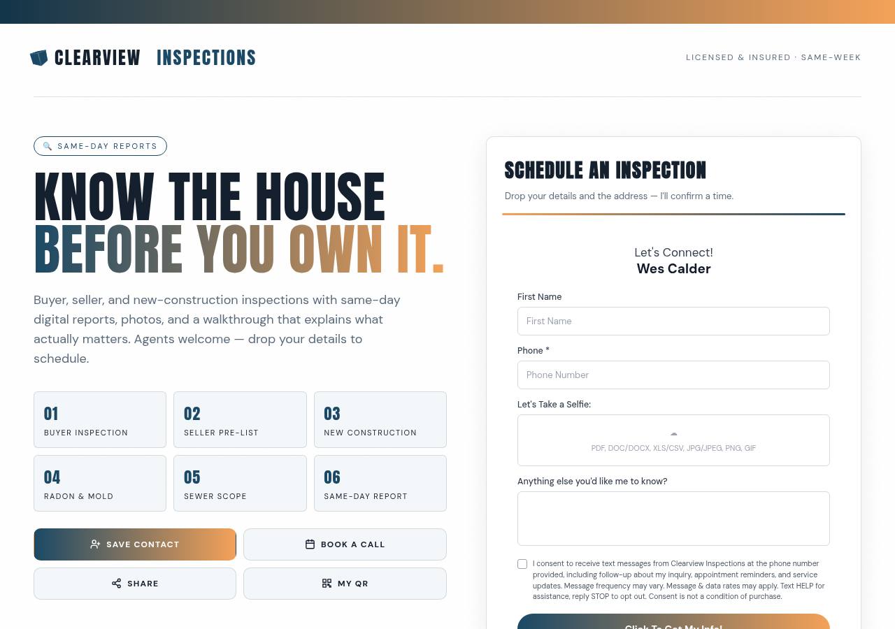 Home Inspector template preview