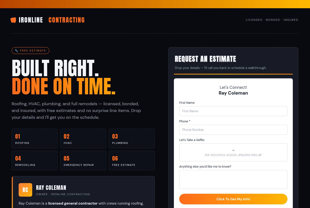 Home Services Contractor template preview