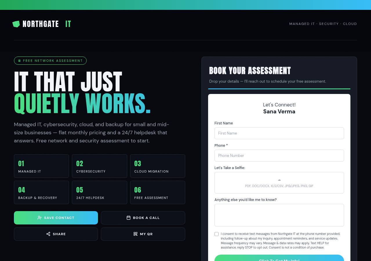 IT / Managed Services template preview