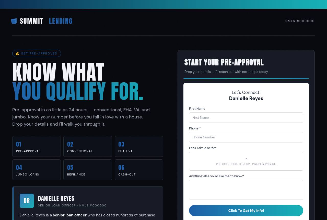 Loan Officer / Mortgage template preview
