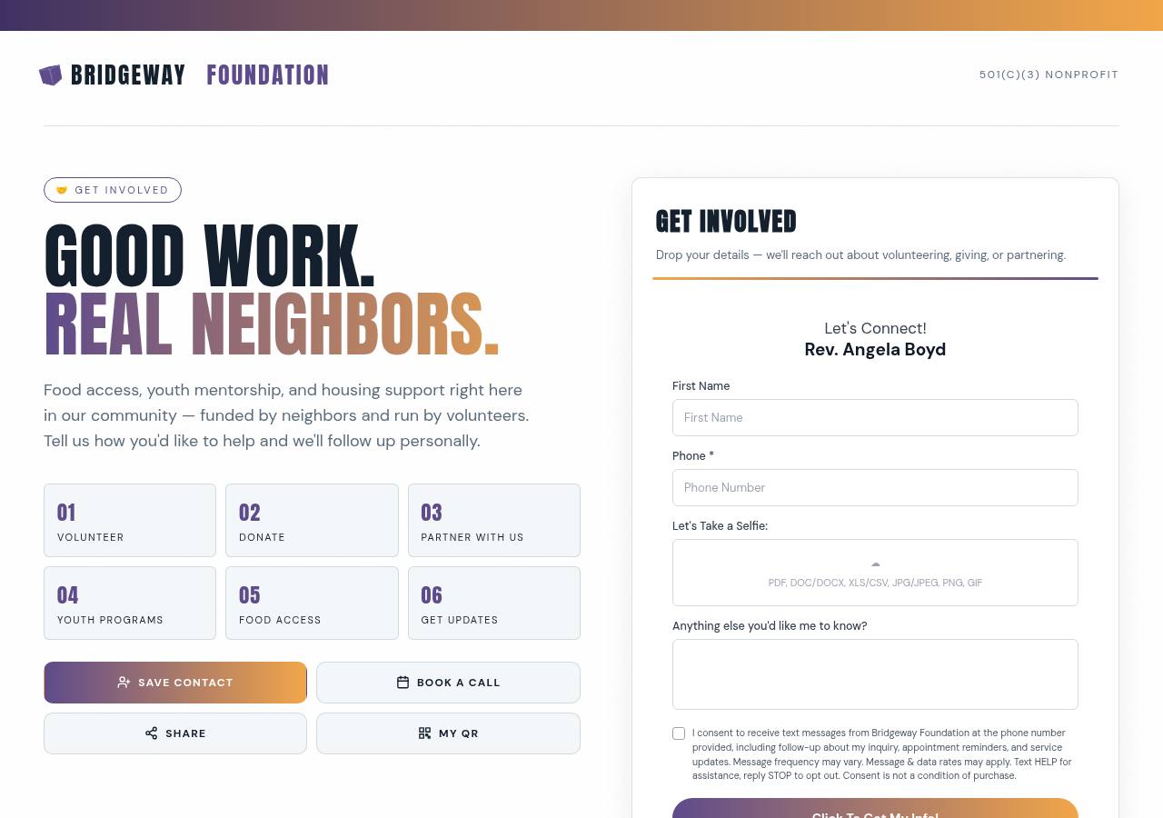 Nonprofit / Community Org template preview