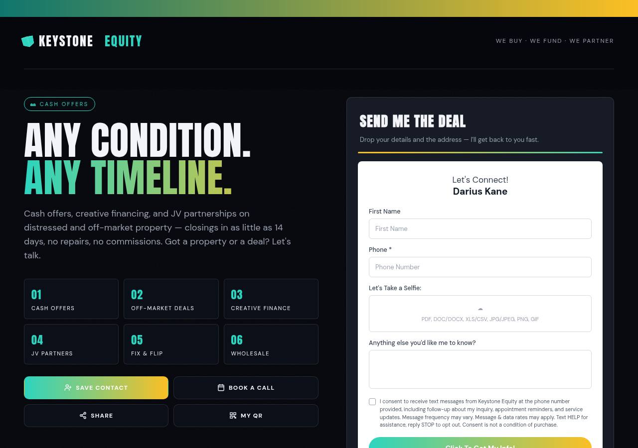 Real Estate Investor / Wholesaler template preview