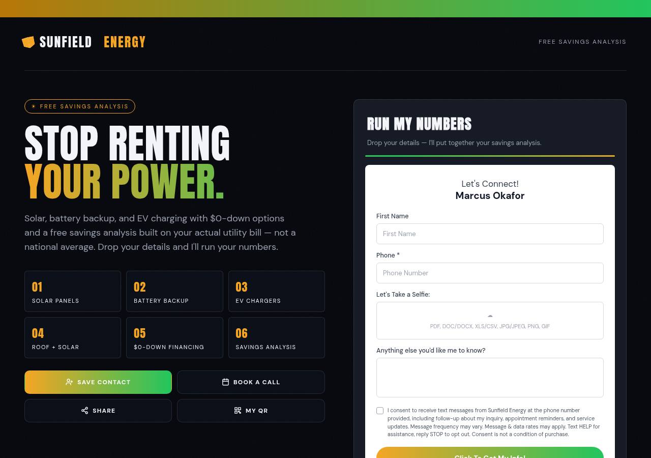Solar / Home Energy template preview